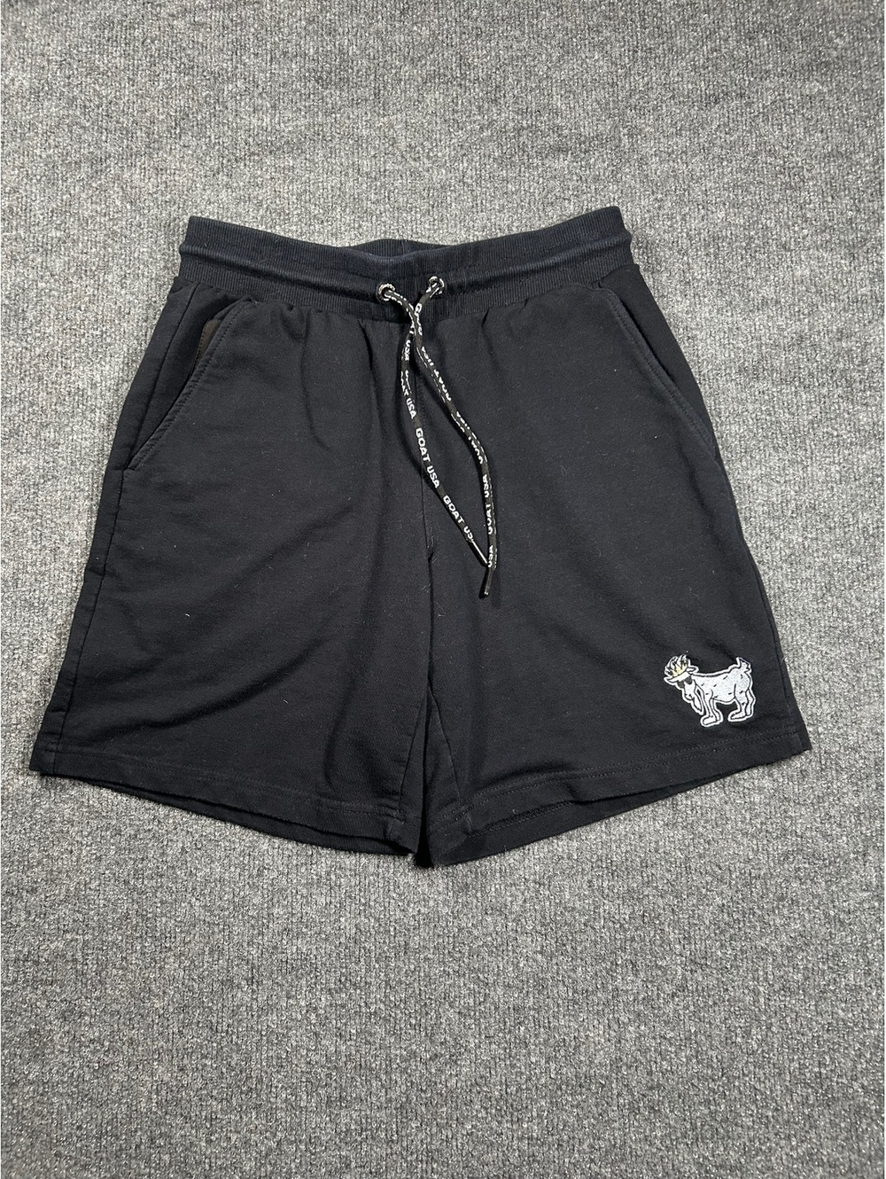 Goat USA Black Cotton Blend Drawstring Shorts Small